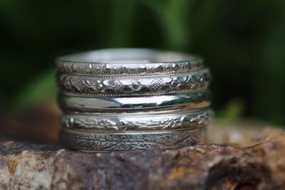 Stacking Silver Rings * Solid Sterling Silver* Set of 5 Rings * Minimalist Ring Set  *  Any Size - image2